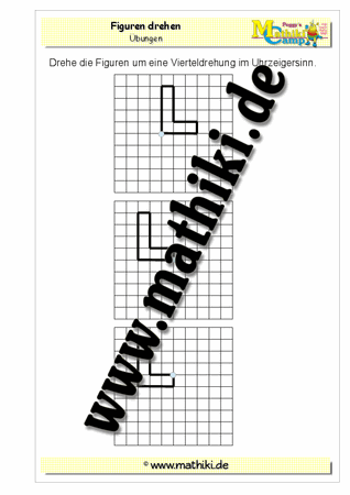 Figuren drehen − Vierteldrehung - ©2011-2016, www.mathiki.de - Ihre Matheseite im Internet