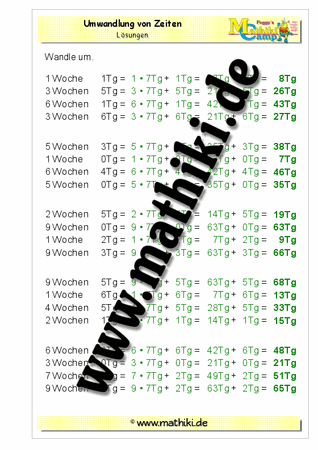 Umwandlung Woche tg in tg und Jahr mo in mo (ausführlich bis kurz) - ©2011-2016, www.mathiki.de - Ihre Matheseite im Internet