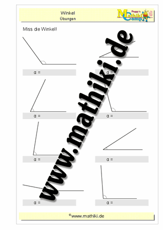 Winkel messen - ©2011-2016, www.mathiki.de - Ihre Matheseite im Internet