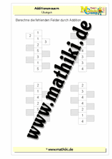 Zahlenmauer Addition bis 20 (II) - ©2011-2019, www.mathiki.de