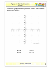 Figuren im Koordinatensystem (II) (Klasse 5/6) - 2019, www.mathiki.de