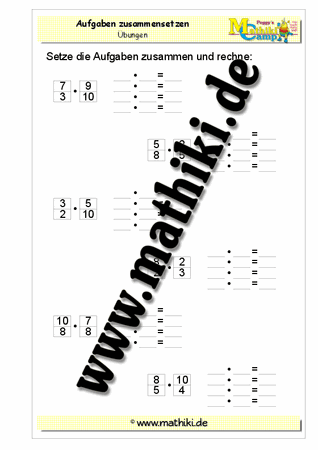 Aufgaben zusammensetzen: Multiplikation - ©2011-2016, www.mathiki.de - Ihre Matheseite im Internet