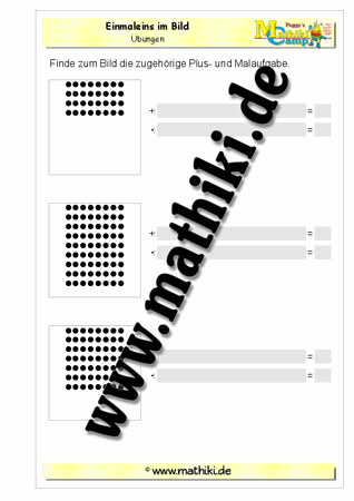 Einmaleins im Bild mit 8 - ©2011-2016, www.mathiki.de - Ihre Matheseite im Internet
