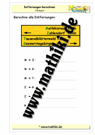 Entfernungen berechnen - ©2011-2016, www.mathiki.de - Ihre Matheseite im Internet