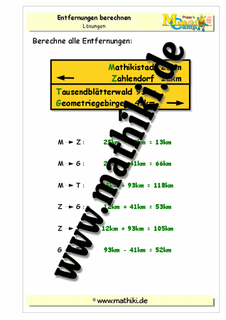 Entfernungen berechnen - ©2011-2016, www.mathiki.de - Ihre Matheseite im Internet