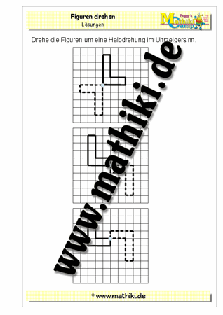 Figuren drehen − Halbdrehung - ©2011-2016, www.mathiki.de - Ihre Matheseite im Internet