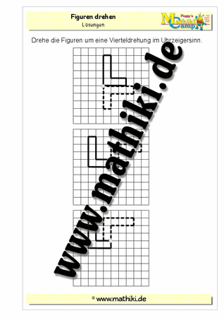 Figuren drehen − Vierteldrehung - ©2011-2016, www.mathiki.de - Ihre Matheseite im Internet