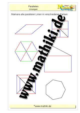 Parallele Seiten (Linien) finden - ©2016, www.mathiki.de