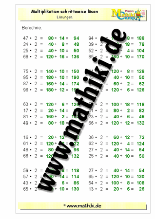 Schrittweise multiplizieren - ©2011-2018, www.mathiki.de