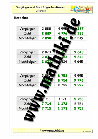 Vorgänger / Nachfolger bis 10000 - ©2011-2018, www.mathiki.de