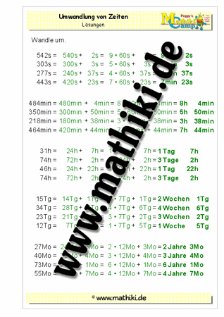 Umwandlung gemischt von kleiner nach großer Einheit (ausführlich bis kurz) - ©2011-2016, www.mathiki.de - Ihre Matheseite im Internet