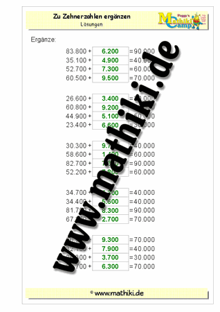 Zahlen ergänzen bis ZT0.000 - ©2011-2016, www.mathiki.de - Ihre Matheseite im Internet