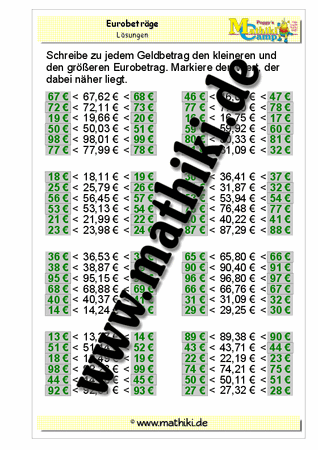 Eurobeträge finden - ©2011-2016, www.mathiki.de - Ihre Matheseite im Internet