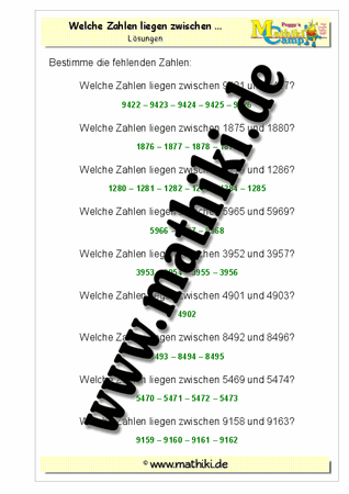 Welche Zahlen liegen zwischen … bis 10.000 - ©2011-2016, www.mathiki.de - Ihre Matheseite im Internet