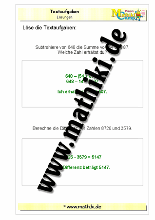 Zahlenrätsel - ©2011-2016, www.mathiki.de - Ihre Matheseite im Internet