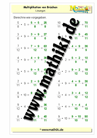 Brüche mit natürlichen Zahlen multiplizieren - ©2011-2018, www.mathiki.de