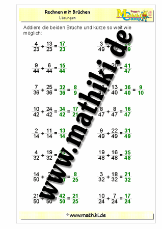 Gleichnamige Brüche addieren - ©2011-2018, www.mathiki.de