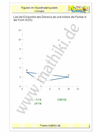 Figuren im Koordinatensystem (III) (Klasse 5/6) - 2019, www.mathiki.de