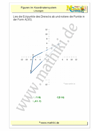 Figuren im Koordinatensystem (IV) (Klasse 5/6) - 2019, www.mathiki.de