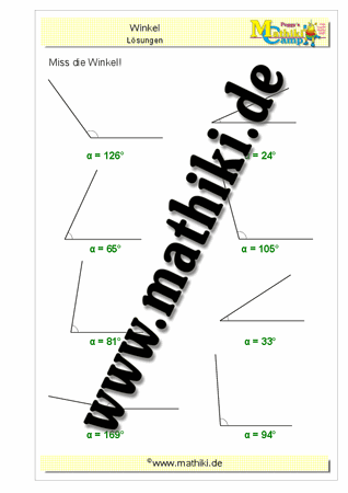 Winkel messen - ©2011-2016, www.mathiki.de - Ihre Matheseite im Internet