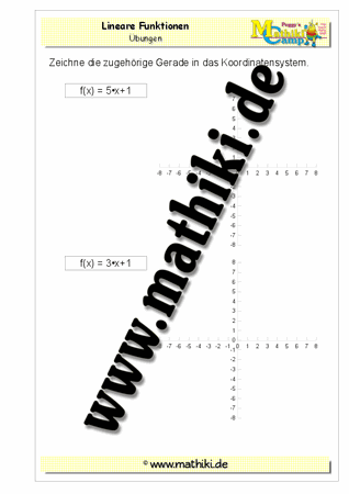 Lineare Funktionen zeichnen - ©2011-2016, www.mathiki.de - Ihre Matheseite im Internet