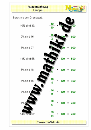 Grundwert berechnen - ©2011-2016, www.mathiki.de - Ihre Matheseite im Internet