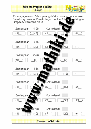 Proportionale Funktionen - ©2011-2018, www.mathiki.de