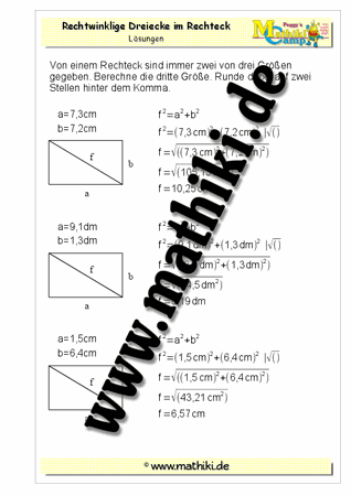 Pythagoras im Rechteck (IV) - ©2011-2018, www.mathiki.de