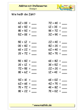 Stellenwert Addition bis 100 (Klasse 2) - ©2011-2019, www.mathiki.de