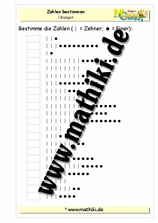 Zahlen bestimmen bis 100 - ©2011-2016, www.mathiki.de