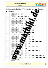 Zahlen bestimmen bis 1000 (I) - ©2011-2019, www.mathiki.de