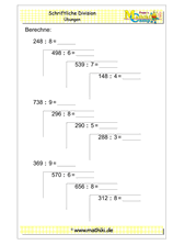 Schriftliche Division ohne Rest - ©2019, www.mathiki.de