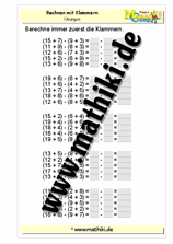 Klasse 5 6 Addition Subtraktion Multiplikation Division Mathiki De