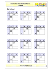 Rechentabellen Kleines Einmaleins (Klasse 3) - ©2018, www.mathiki.de