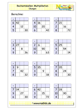 Rechentabellen Kleines Einmaleins (Klasse 3) - ©2018, www.mathiki.de