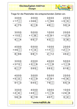Klecksaufgaben Addition (I) (Klasse 4) - ©2019, www.mathiki.de