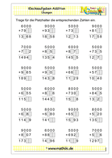 Klecksaufgaben Addition (I) (Klasse 4) - ©2019, www.mathiki.de