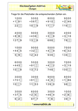 Klecksaufgaben Addition (I) (Klasse 4) - ©2019, www.mathiki.de