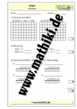 5. Klassenarbeit Mathe (Klasse 4) - ©2011-2019, www.mathiki.de