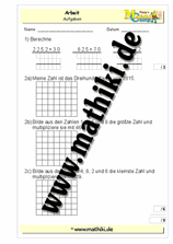 8. Klassenarbeit Mathe (Klasse 4) - ©2011-2019, www.mathiki.de