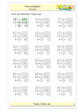 Klecksaufgaben halbschriftliche Multiplikation (Klasse 4) Klecksaufgaben halbschriftliche Multiplikation (Klasse 4) - ©2011-2019, www.mathiki.de