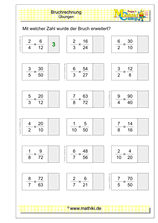 Brüche erweitern (II) (Klasse 5/6) - ©2020, www.mathiki.de