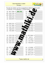 Dezimalzahlen runden (Klasse 5/6) - ©2018, www.mathiki.de