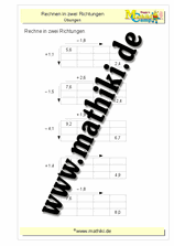 Rechnen in zwei Richtungen - ©2016, www.mathiki.de - Ihre Matheseite im Internet