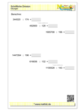 Schriftliche Division dreistellig ohne Rest (Klasse 5/6) - ©2022, www.mathiki.de