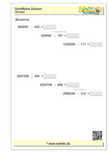 Schriftliche Division dreistellig ohne Rest (Klasse 5/6) - ©2022, www.mathiki.de