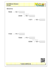 Schriftliche Division dreistellig mit Rest (Klasse 5/6) - ©2022, www.mathiki.de