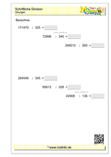 Schriftliche Division dreistellig mit Rest (Klasse 5/6) - ©2022, www.mathiki.de