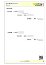 Schriftliche Division dreistellig mit Rest (Klasse 5/6) - ©2022, www.mathiki.de