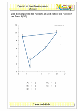 Figuren im Koordinatensystem (III) (Klasse 5/6) - 2019, www.mathiki.de